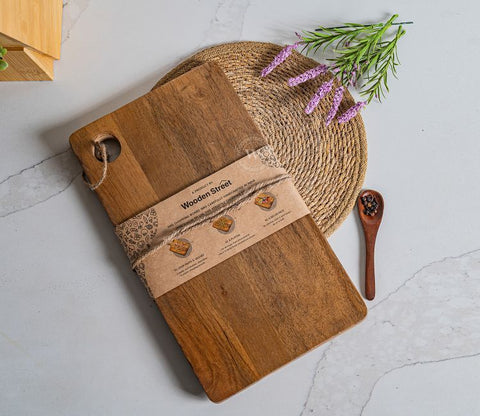 Ridge Natural Mango Wood Handcrafted Non Slip Chopping Board for Kitchen