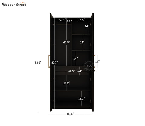 Tactica Engineered Wood Wardrobe with Textured MDF Accented Doors & Drawer Storage (Trellis Pattern)