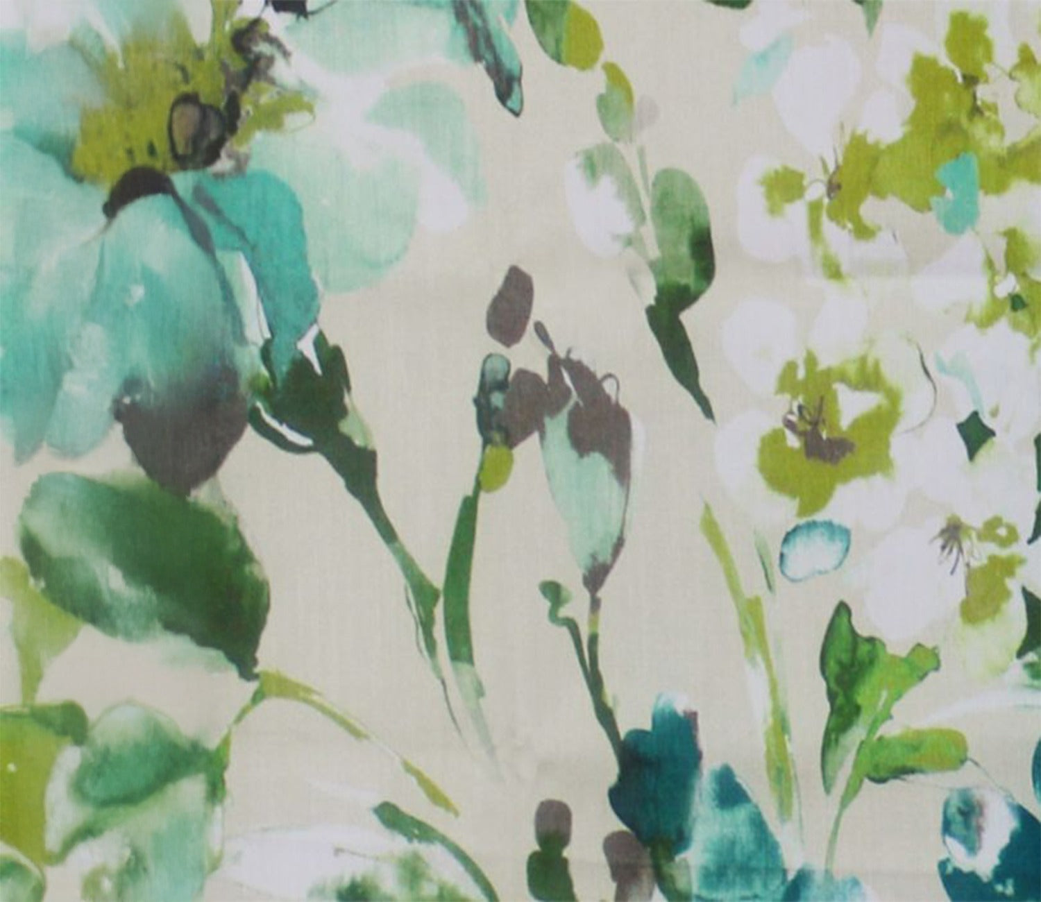 Aqua Flower Printed 100% Cotton Fabric