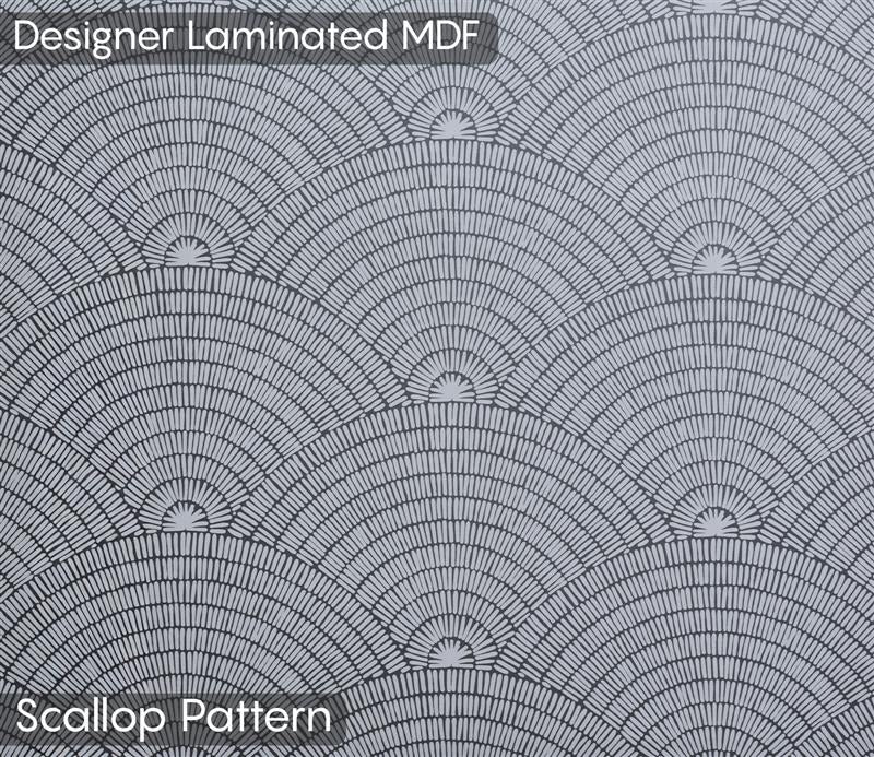 Basilic Engineered Wood Kitchen Cabinet with Textured Front & Ample Storage Space (Scallop Pattern)