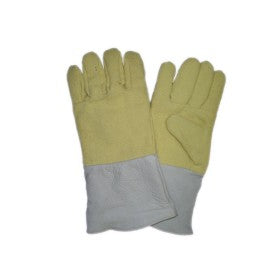 Trueliving_Heat Aluminized Armed Leather Gloves Stitched  with Thread Size    --      12, 14, 16, 18, 20, 22  Heat Resistance  --  300°C  -  400°C