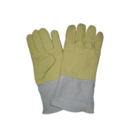 Trueliving_Heat Aluminized Armed Leather Gloves Stitched  with Thread Size    --      12, 14, 16, 18, 20, 22  Heat Resistance  --  300°C  -  400°C