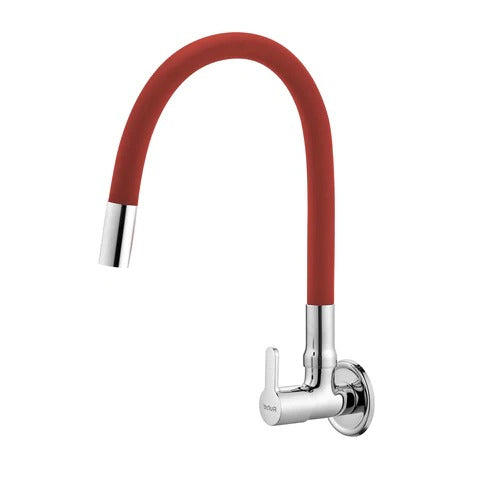 Trueliving Flora Pavo Brass Sink Tap with Silicone Red Flexible Spout20 Inches