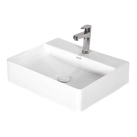 Trueliving_Crux Table Top Wash Basin (White) 48D x 48W x 13.5H Centimeters
