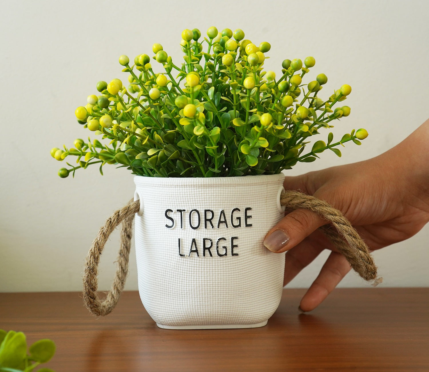 Wonder Artificial Flower With Plastic Pot (Yellow)