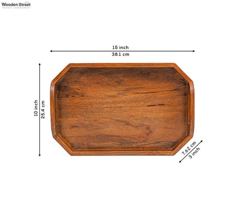 Cosmos Mango Wood Handcrafted Octagonal Serving Tray (Medium)