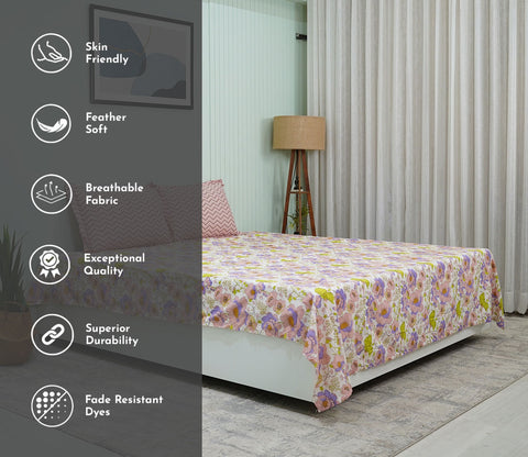 Ellen Moments Queen Size Bedsheet (Pink)