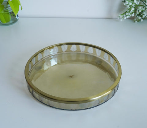Midori Self Leaf Gold And Black Luster Tray