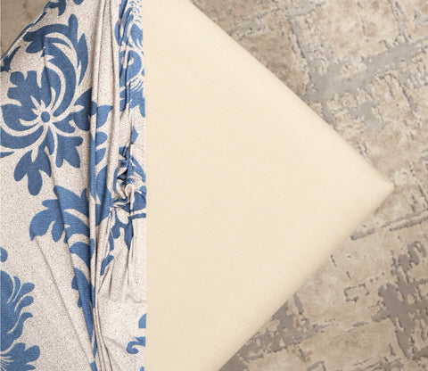 Grace Stretchable Floral Printed Polyester Spandex Dining Chair Cover Set Of 4 (Blue)