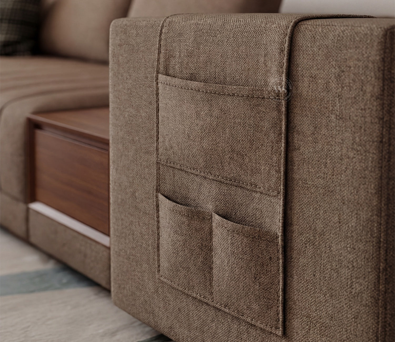 Oasis L-Shape Left Aligned Sectional Sofa (Sand Brown)