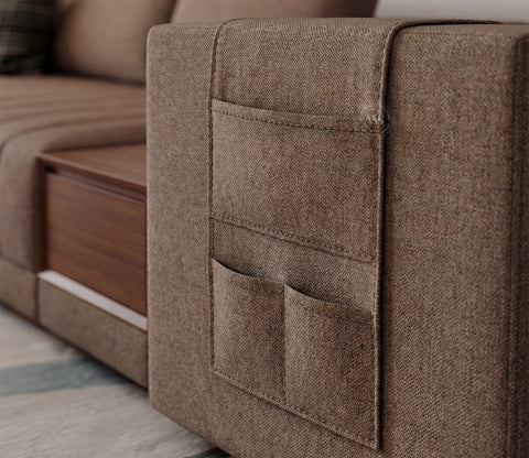 Oasis L-Shape Left Aligned Sectional Sofa (Sand Brown)