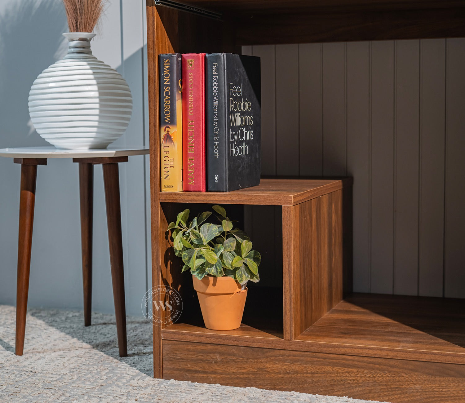 Scholar Engineered Wood Study Table With Sectioned and Sliding Storage (Columbian Walnut Finish)