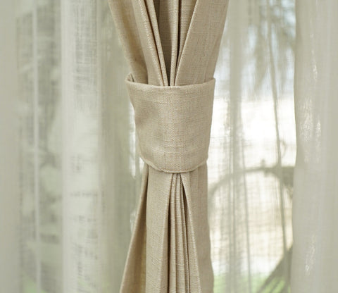 Solid Plain 1 Piece Light-Filtering Curtain (Cream, 7 Feet)