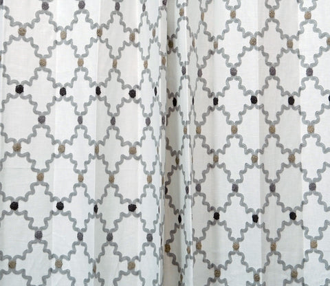Mesh Door 1 Piece Sheer Curtain (Grey, 7 Feet)