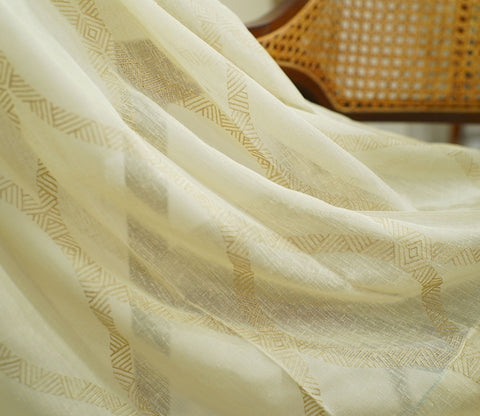 Twisted Door 1 Piece Sheer Curtain (Beige, 7 Feet)