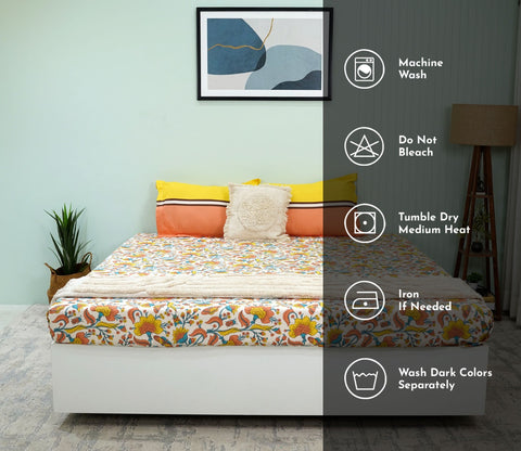 Pernia Moments Queen Size Bedsheet (Orange)