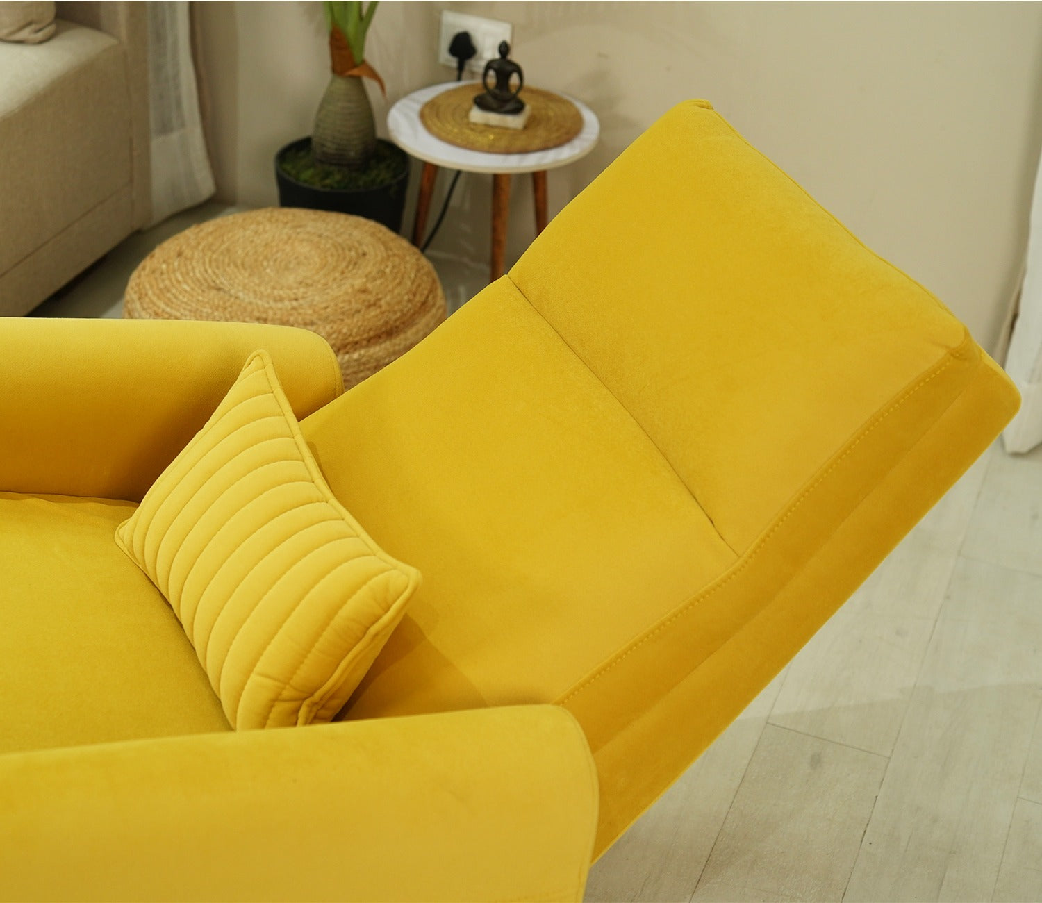 Nivaan Suede Rocking Revolving Motorized Recliner R3 (Yellow)