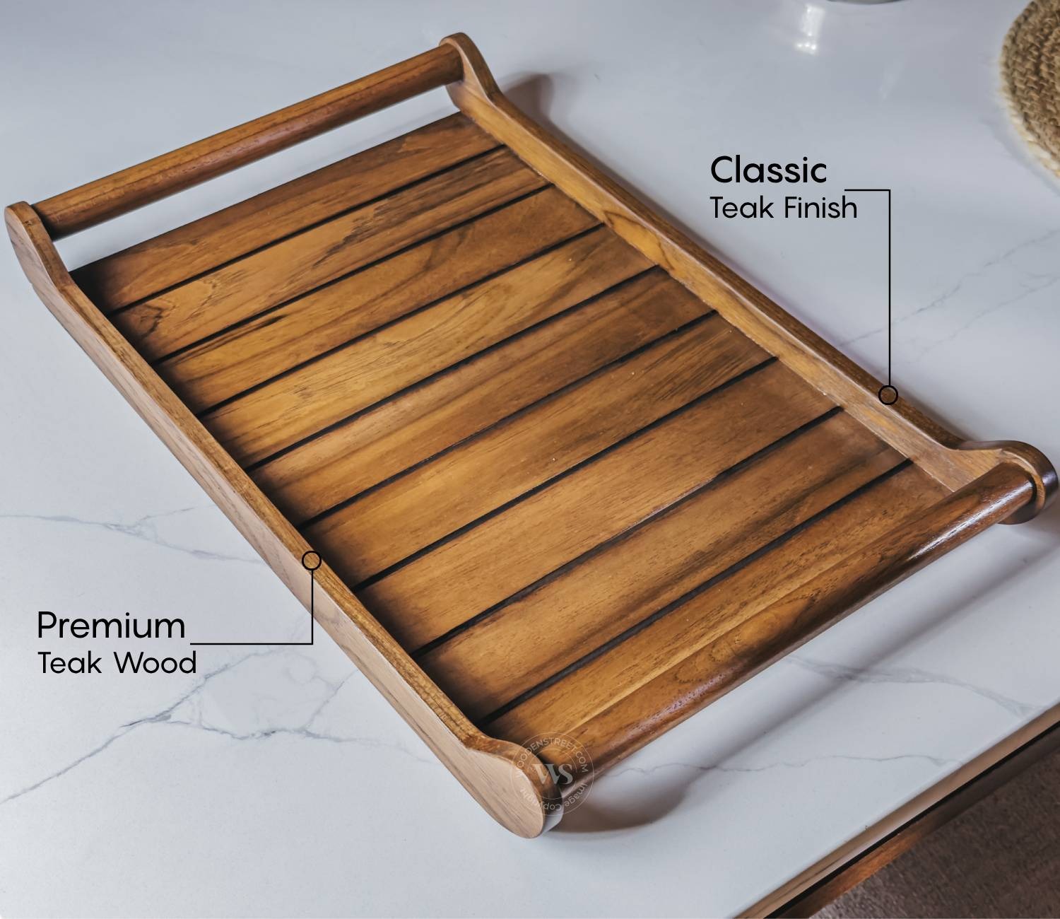 Cruiser Mango Wood Handcrafted Rectangular Serving Tray (Large)