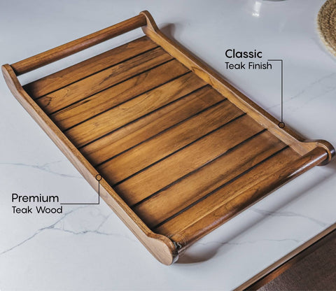 Cruiser Mango Wood Handcrafted Rectangular Serving Tray (Large)