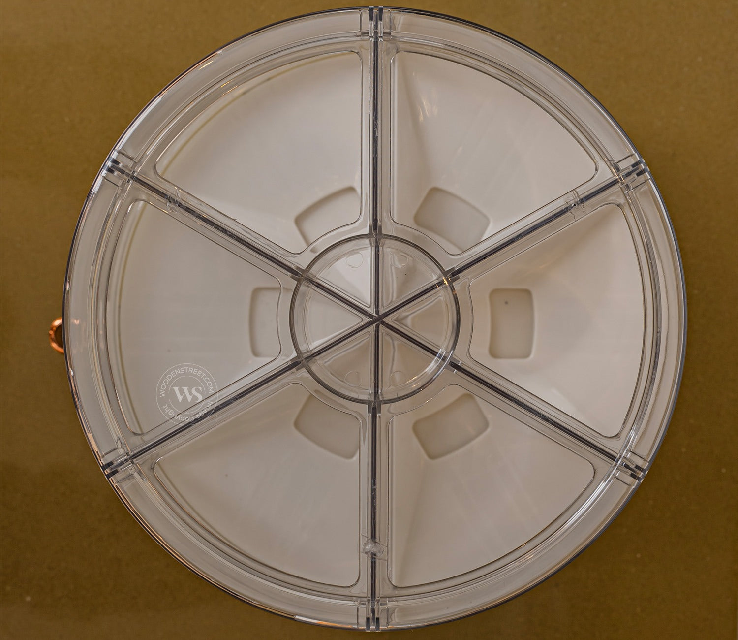 Rotarion 6- Compartment All-In-One Rotating Grain Dispenser (White, Large)