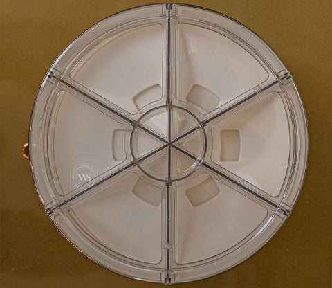 Rotarion 6- Compartment All-In-One Rotating Grain Dispenser (White, Large)