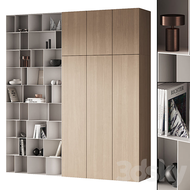 Trueliving 5 Cabinet Open Kids Brown wardrobes Laminated Finish & PU Finish with Drawers 8Ft *2Ft *9Ft -2438.4MM X 609MM X 2743.2MM)