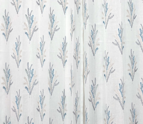 Pampa Door 1 Piece Sheer Curtain (Blue, 7 Feet)