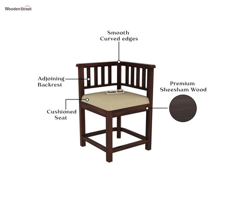 Cohoon Sheesham Wood 4 Seater Dining Set With Cushioned Chairs (Walnut Finish)