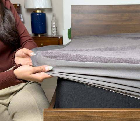 Featherix Cotton Feel Terry Ultra Soft Breathable Hypoallergenic Waterproof Mattress Protector King Size (Grey, 72 x 72)