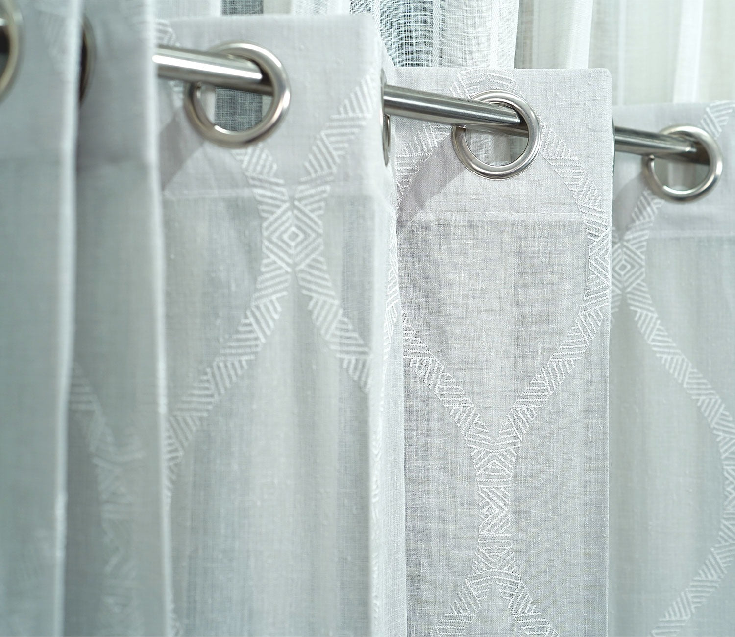 Twisted Sheer Door Curtains Set of 2 (Grey, 7 Feet)