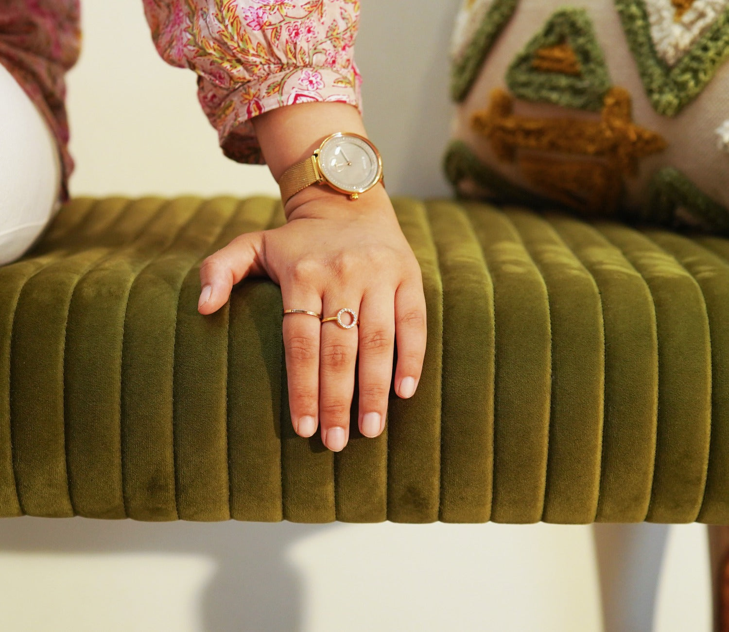 Piccolo Upholstered Bench (Dark Olive Green)