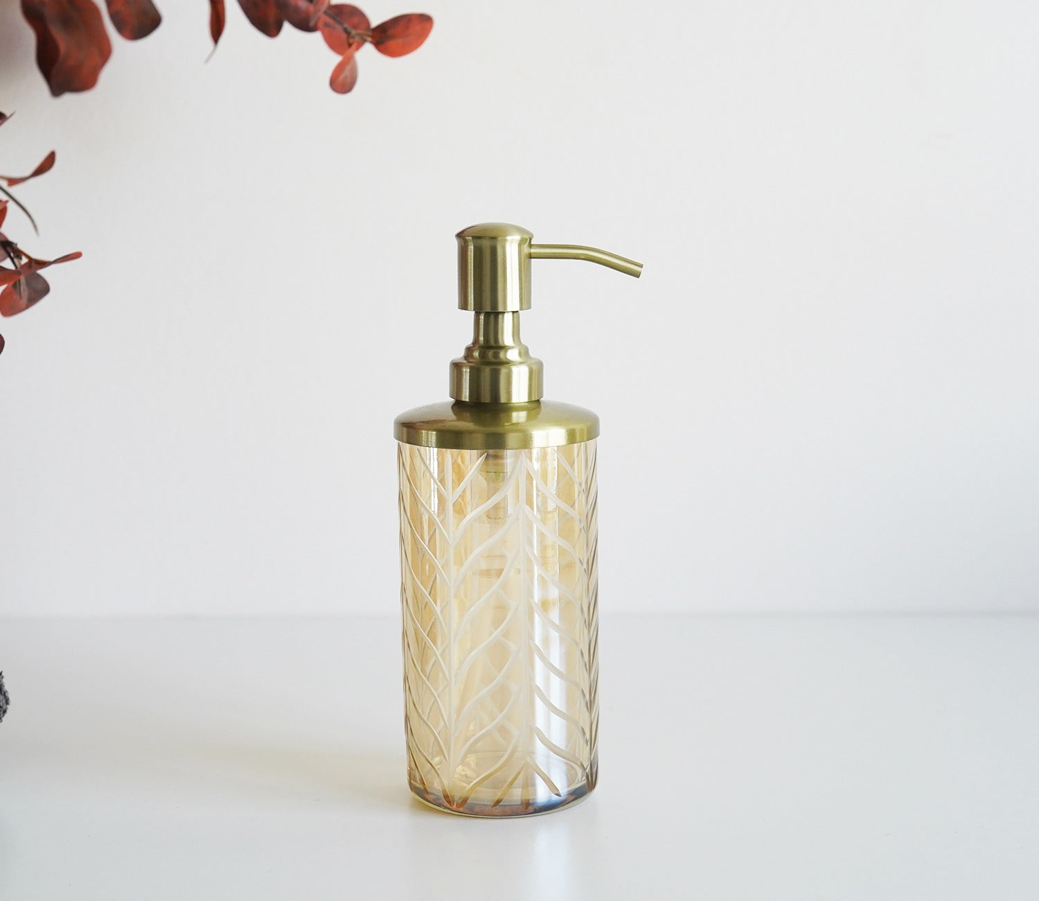 Portia Herringbone Gold And Amber Luster Lotion Bottle