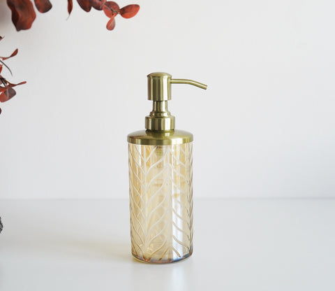 Portia Herringbone Gold And Amber Luster Lotion Bottle