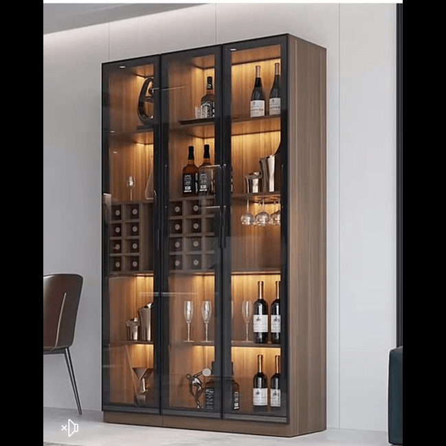 Trueliving Modern Wood Bar Cabinet With Glass Door ‎Standard (Between 20-40 In Width, 30-40 In Height)