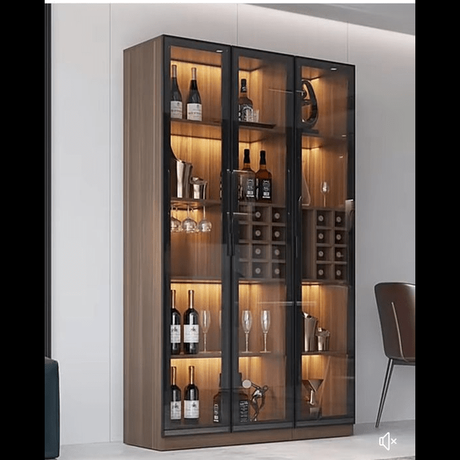 Trueliving Modern Wood Bar Cabinet With Glass Door ‎Standard (Between 20-40 In Width, 30-40 In Height)