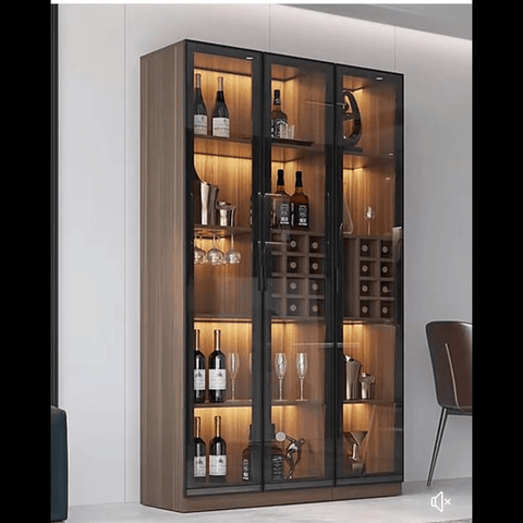 Trueliving Modern Wood Bar Cabinet With Glass Door ‎Standard (Between 20-40 In Width, 30-40 In Height)