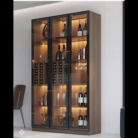 Trueliving Modern Wood Bar Cabinet With Glass Door ‎Standard (Between 20-40 In Width, 30-40 In Height)