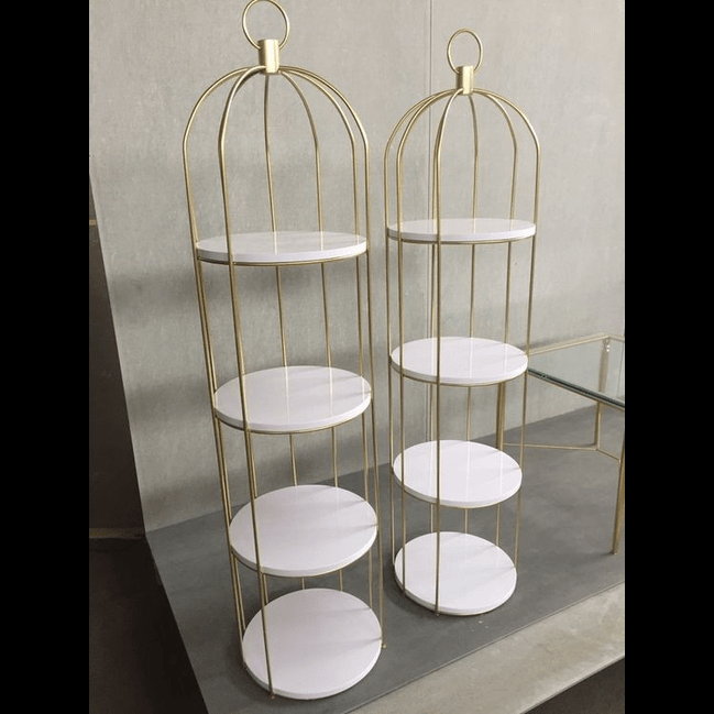 Trueliving Golden White Retail Store Perfume display Unit L30*W30*H90 CM