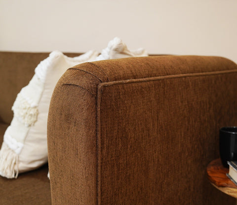Dexter 3 Seater Fabric Sofa (Cotton, Mocha Brown)