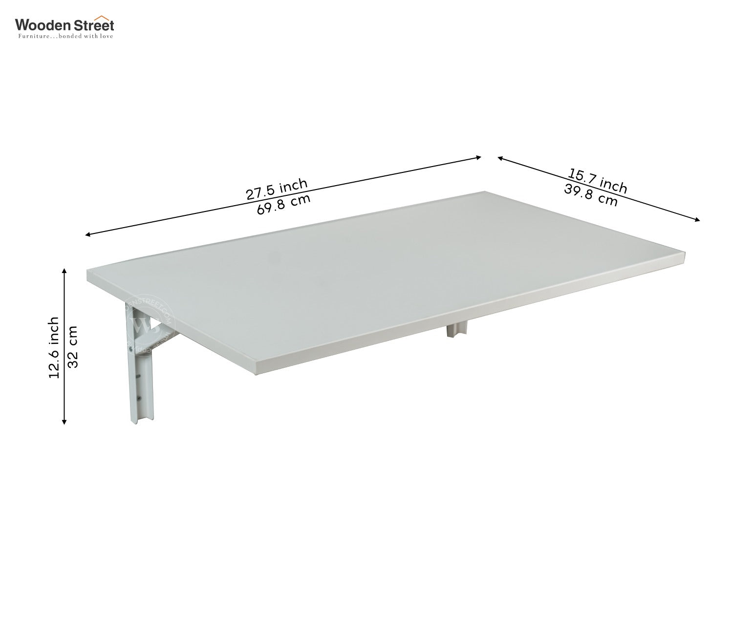 Stanko Foldable Wall Mounted Engineered Wood Study Table (Frosty White Finish)