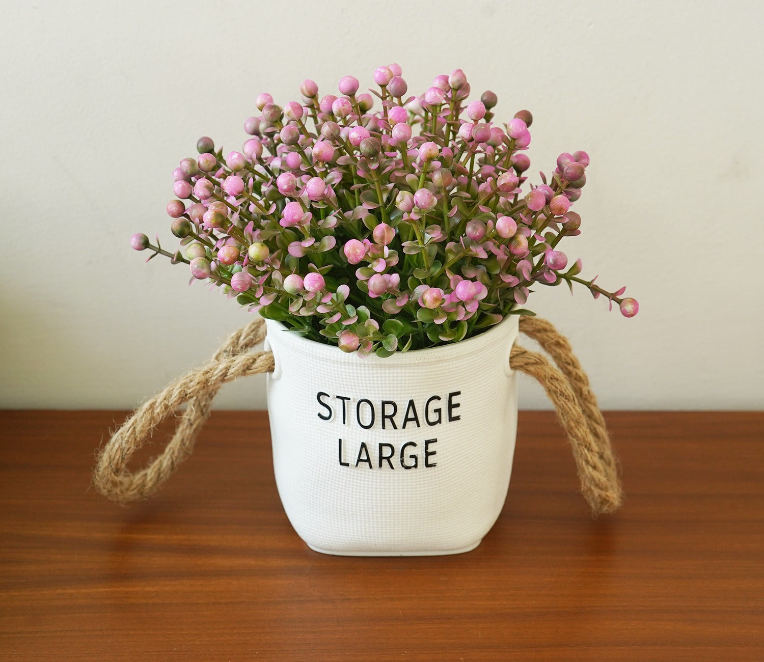 Wonder Artificial Flower With Plastic Pot (Pink)