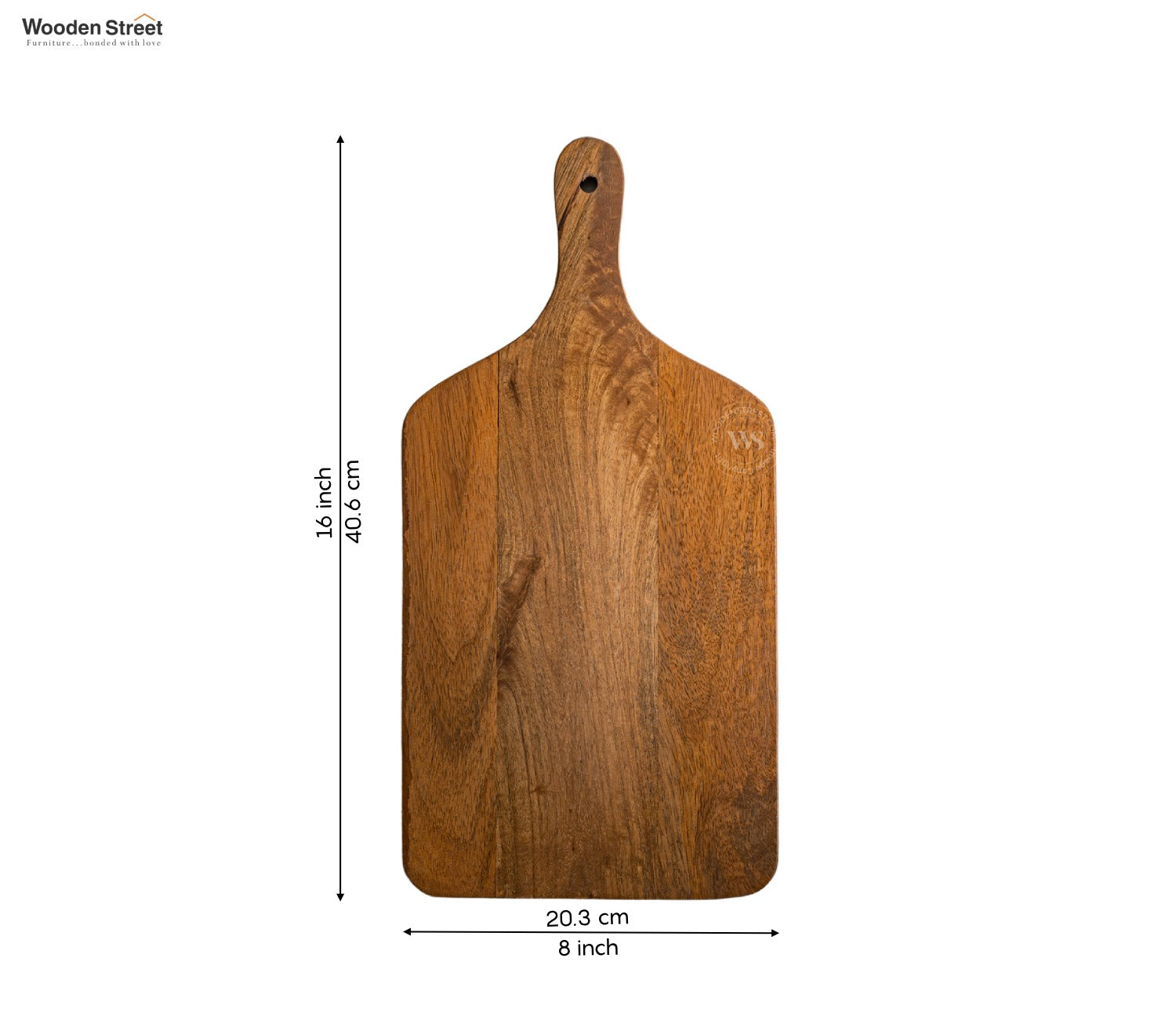 Hollis Natural Mango Wood Handcrafted Non Slip Chopping Board for Kitchen