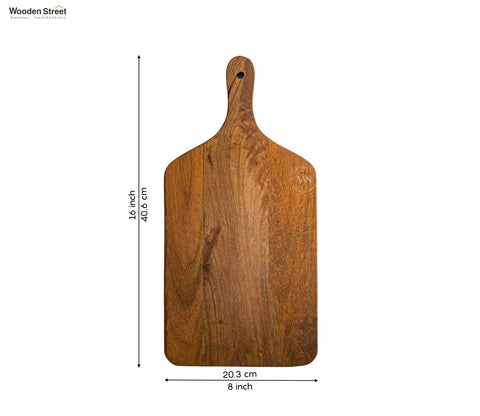 Hollis Natural Mango Wood Handcrafted Non Slip Chopping Board for Kitchen