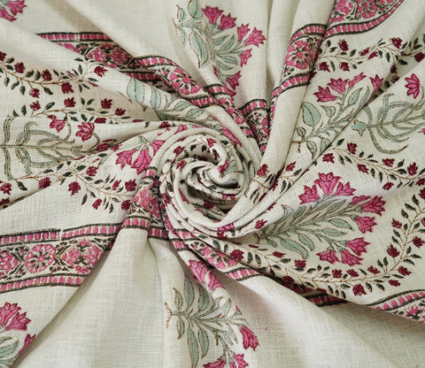 Modish Floral Printed Handloom Cotton Double Bed Cover King Size