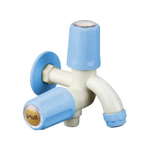 Truliving_Indigo Round Two Way Bib Tap PTMT Faucet (Double Handle)