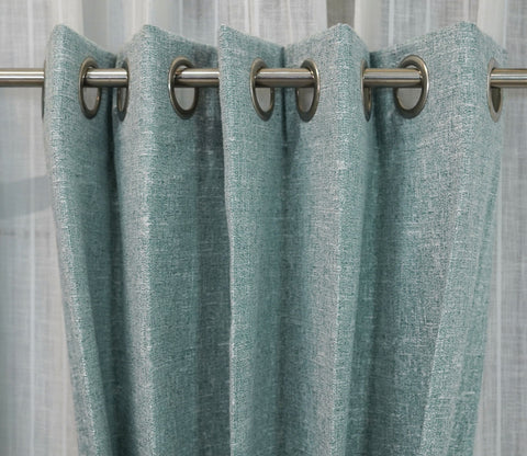 Solid Textured 1 Piece Light-Filtering Curtain (Blue, 7 Feet)