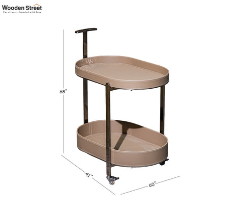 Harington Premium Leatherette 2-Tier Serving Trolley with Wheels