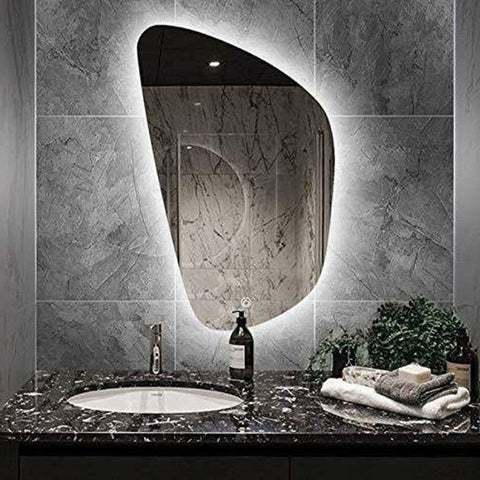 Trueliving Zig Zag Rectangular Frame Less Decorative Wall Mount Mirror | 12" x 36"