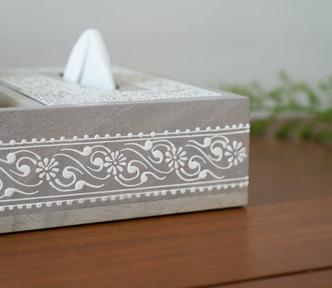 Ira Traditional Designer Hand Painted Wooden MultiStorage Tray