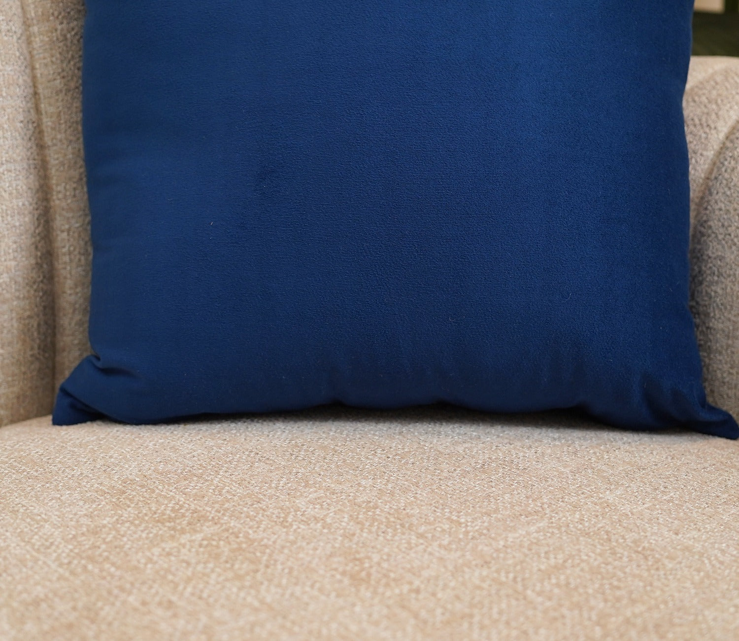 Cupid Velvet Cushion Cover - Pack of 1 (16 x 16 Inch, Indigo Blue)